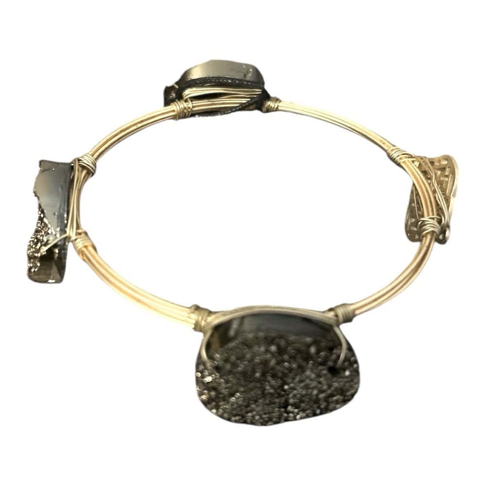 Wire and druzy bangle bracelet NWT